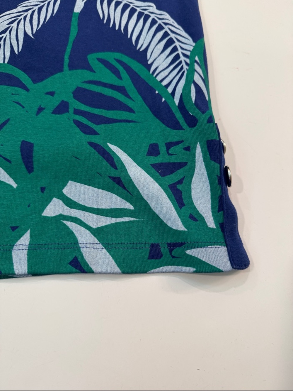 Chico's Navy Palm-Print V-Neck Tank with Tropical Print - Picture 8 of 13